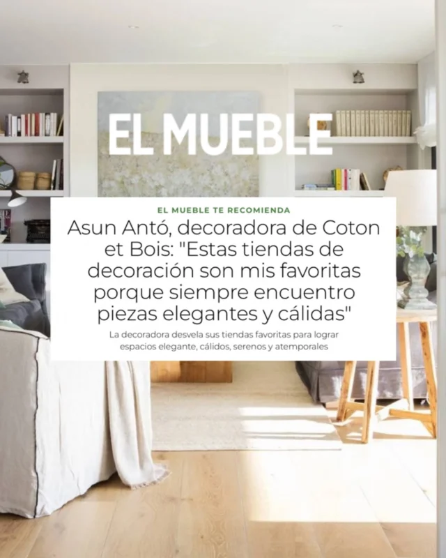 Hace unos días, @el_mueble compartió este artículo online que tanta ilusión nos hace. 
Preguntaron a Asun cuál eran sus marcas favoritas y estas son algunas de las respuestas. ¡Deseando que os gusten y os descubramos marcas nuevas!
Gracias equipo por acudir a nosotros y pedirnos nuestra opinión 🤍

#reforma #reformaintegral #decoracion #decoracioninteriores #interiorismo #interioristasbcn #interioristasmadrid #interiorforinspo #interiordesign #interioristasbarcelona #cotonetbois #asunanto #reformadecasa #reformatotal #deco